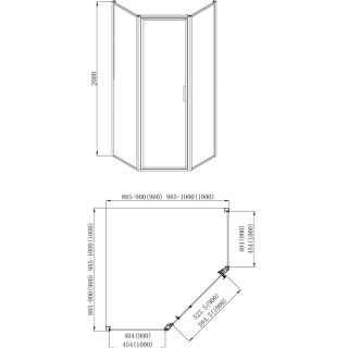 Душевое ограждение Azario RICHMOND AZ-NAG3231 900 Black